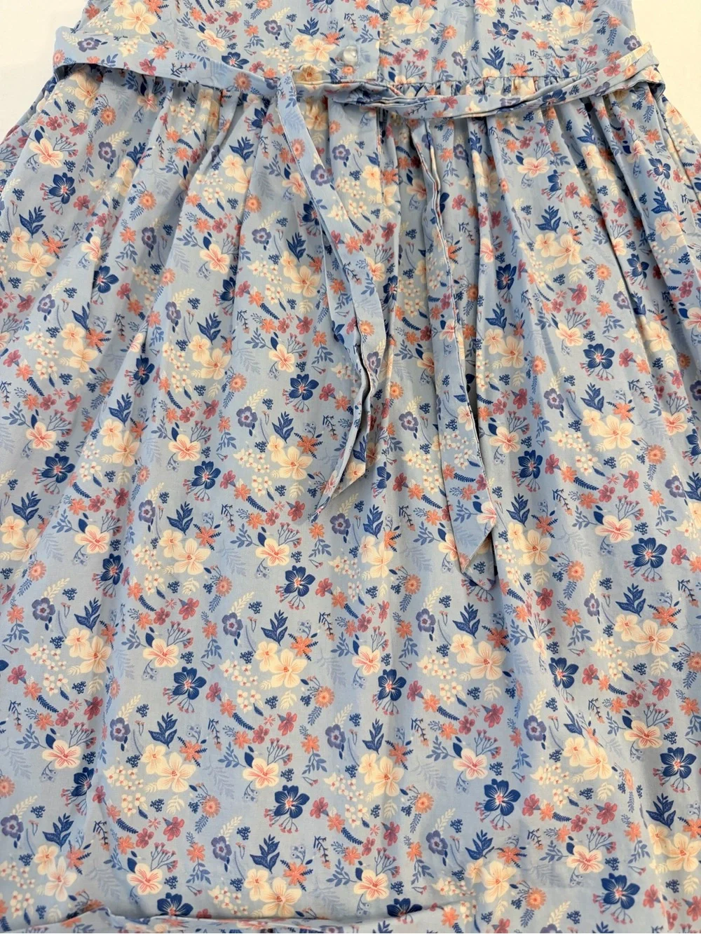 Question Everything London Hand-Smocked Dress in Blue w Peter Pan Collar